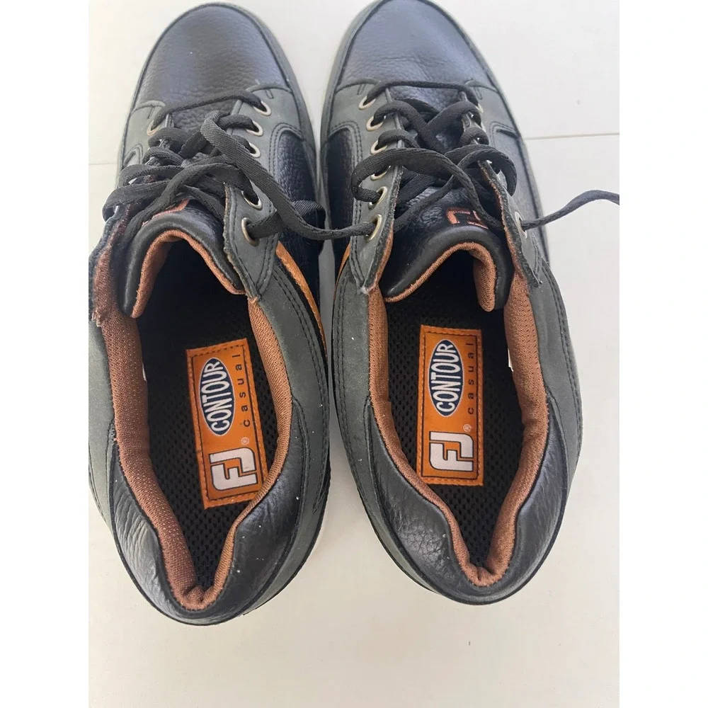 FootJoy Contour Casual Men's Golf Shoes Black Charcoal Leather Spikeless 54363